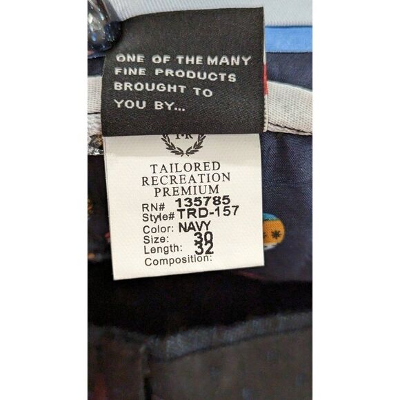 TR Premium Mens Sz 30 x 32 Navy Comfort Fit Flat Front Straight Leg Chino Pants - Picture 11 of 11